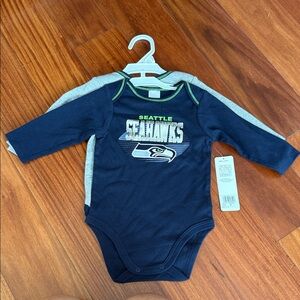 Seattle Seahawks Navy and Gray Baby Bodysuit